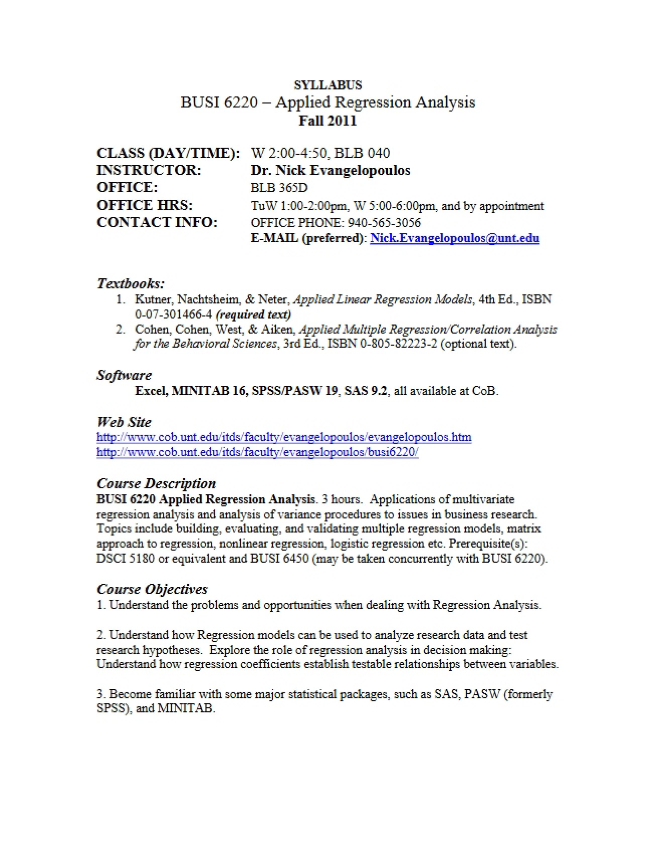 2011Z Evangelopoulos Syllabus for BUSI 6220