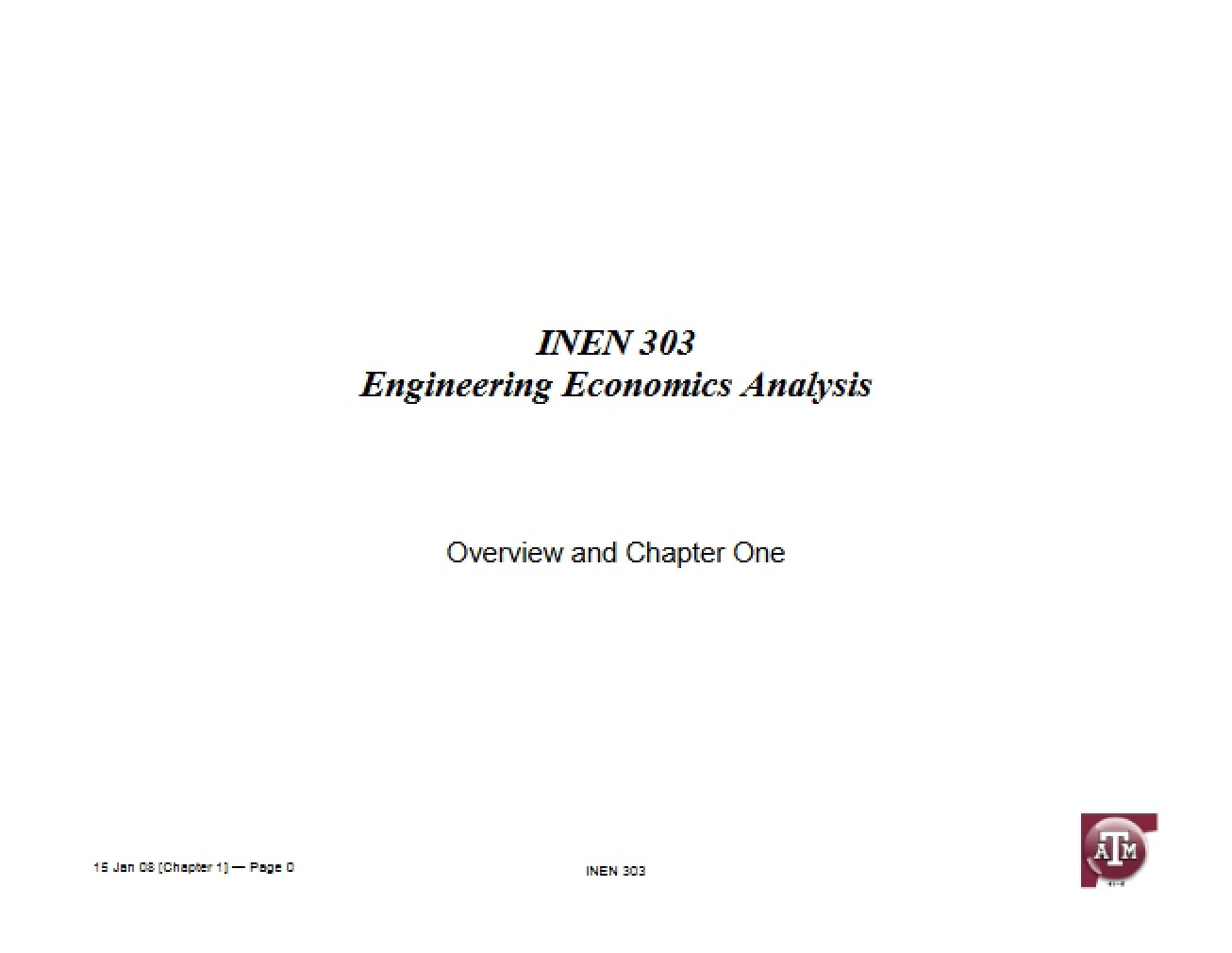 Introductory Look at Engineering Economic Analysis