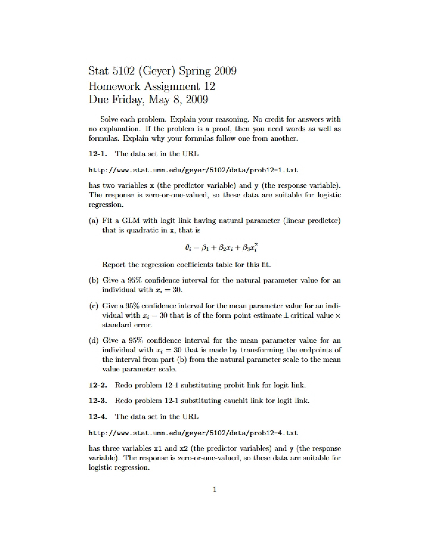 Assignment 12 (Homework)
