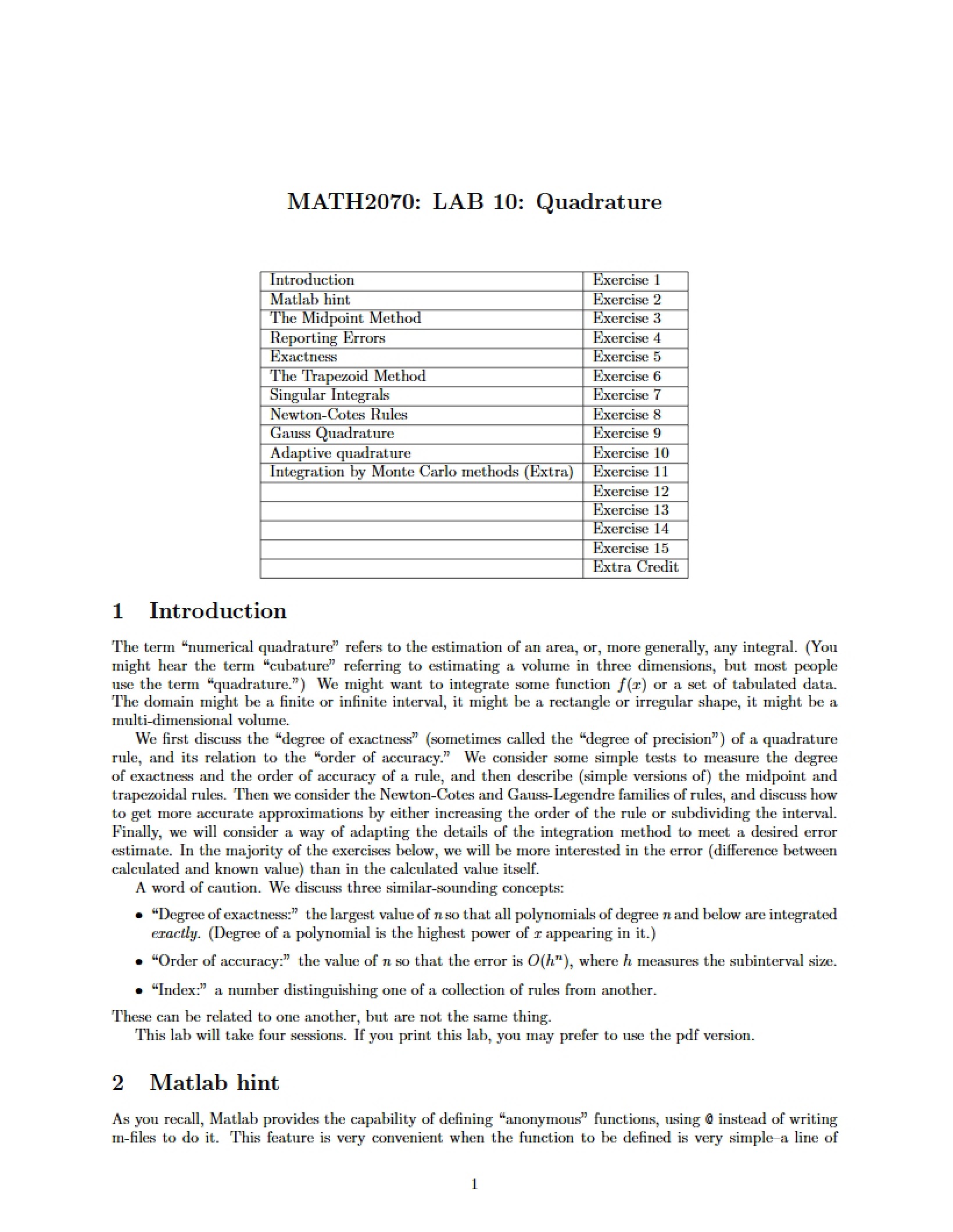 Quadrature Concepts