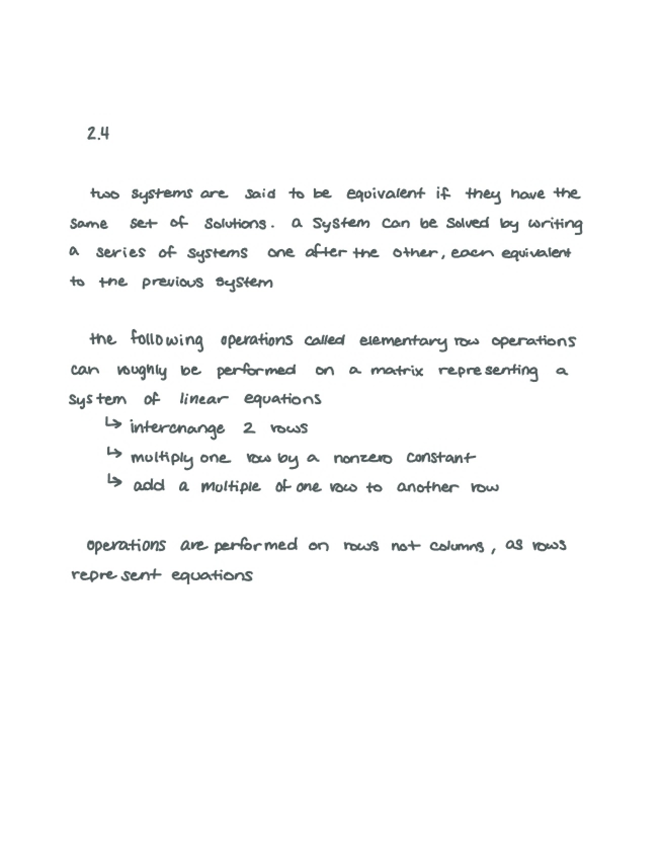 Algebraic Notes