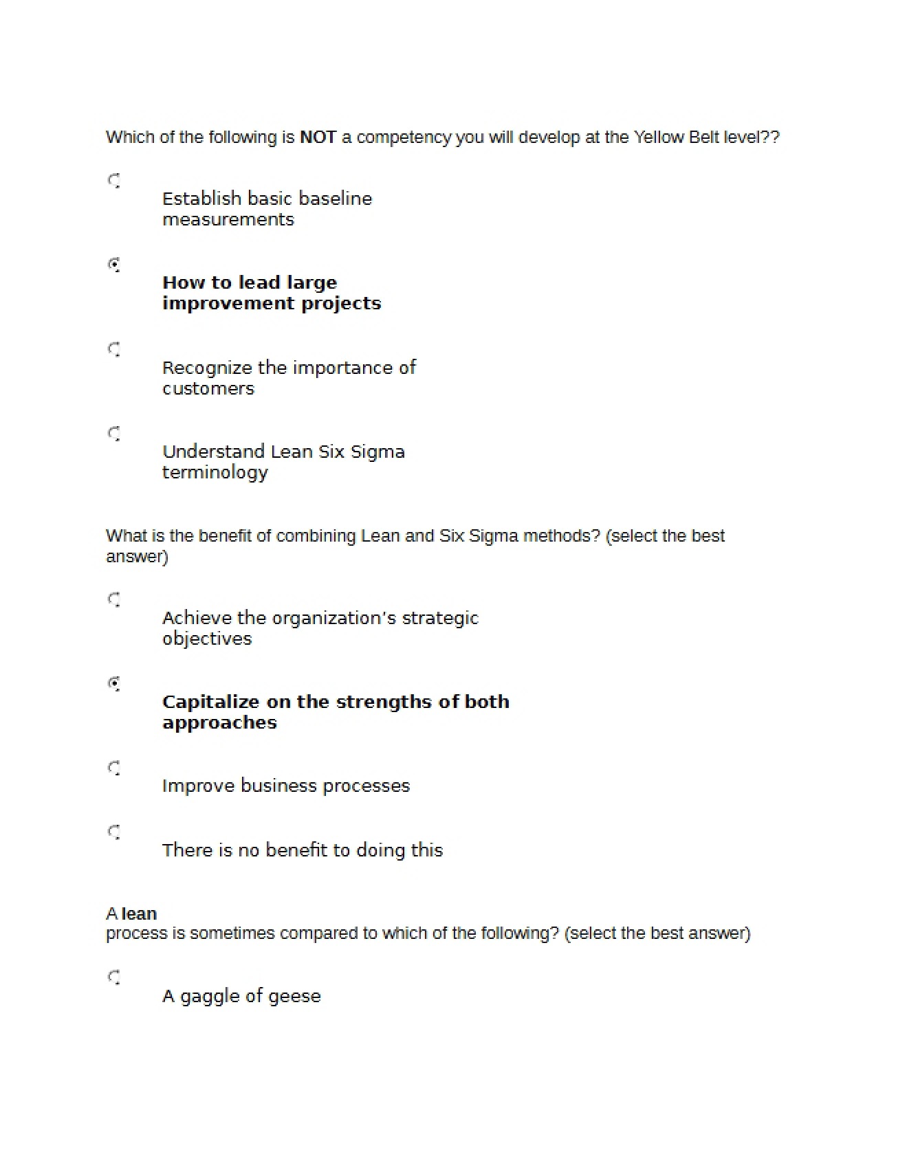 Quiz for Module One