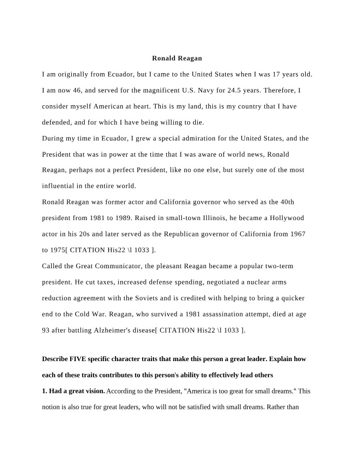 A Visionary Leader Who Transformed America - Ronald Reagan