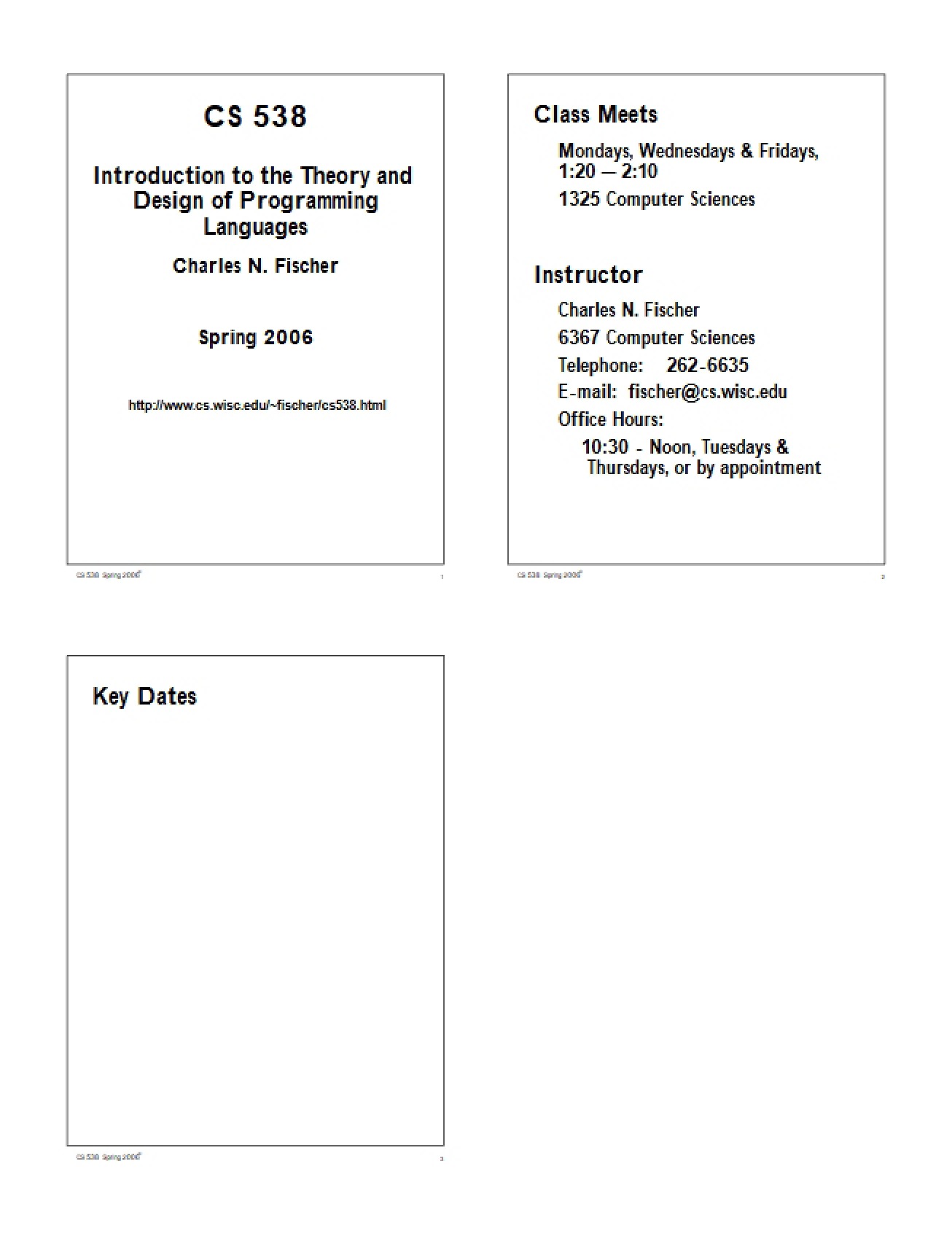 Notes from Lecture One
