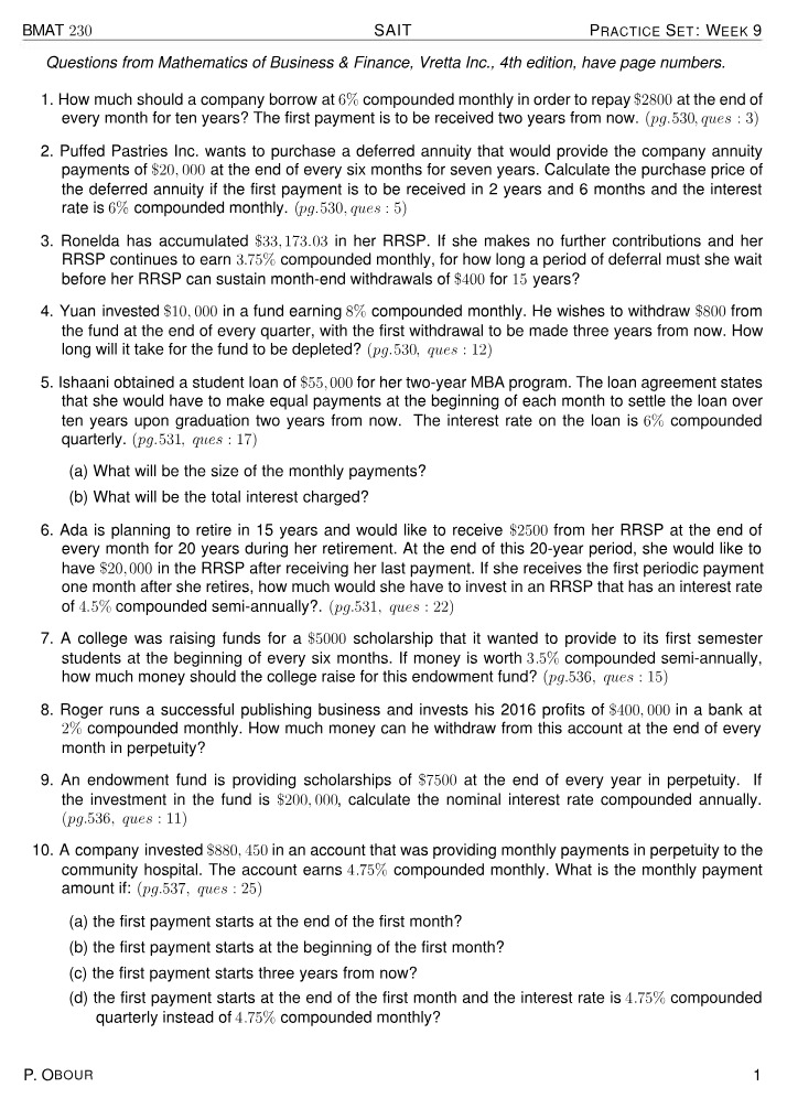 BMAT230 Practice Set - Week 9