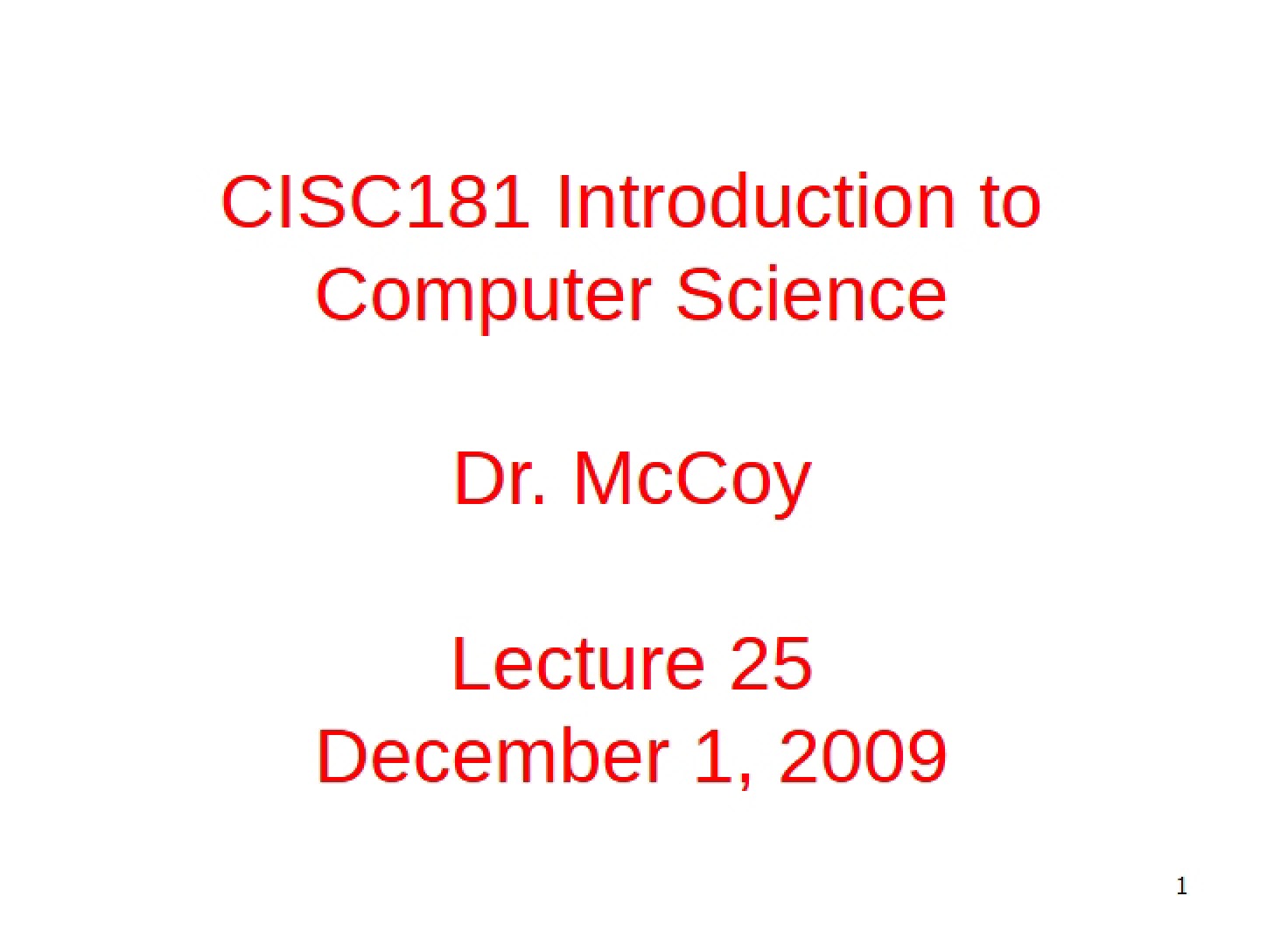 CS Introduction