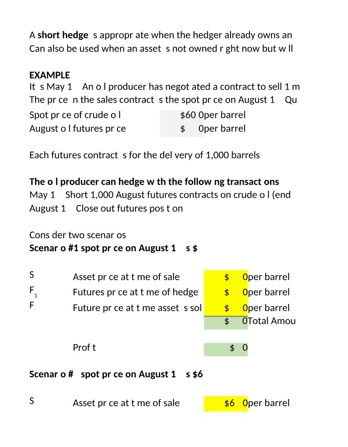 Hedging Examples and Strategies