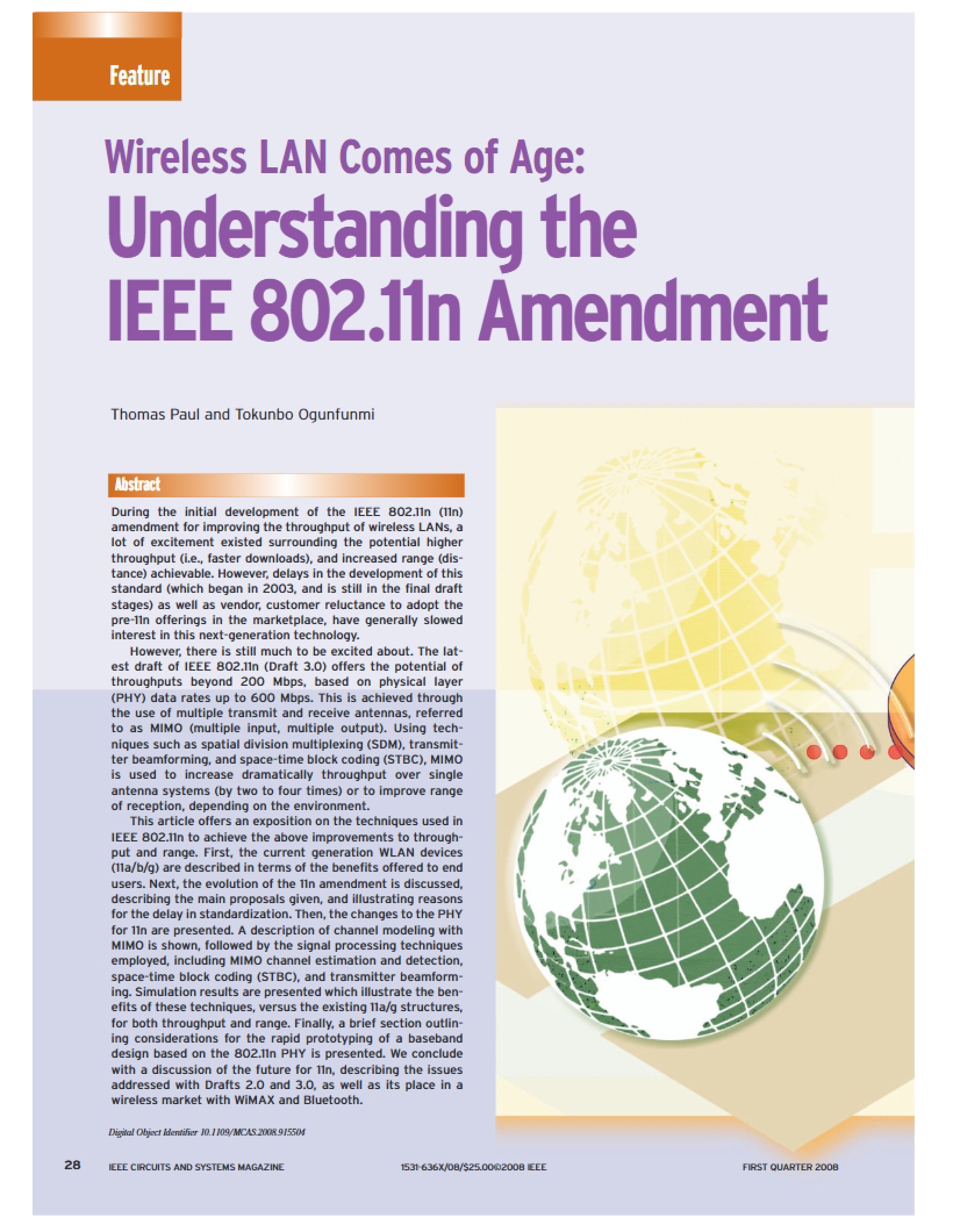 IEEE 802.11n Amendment Analysis