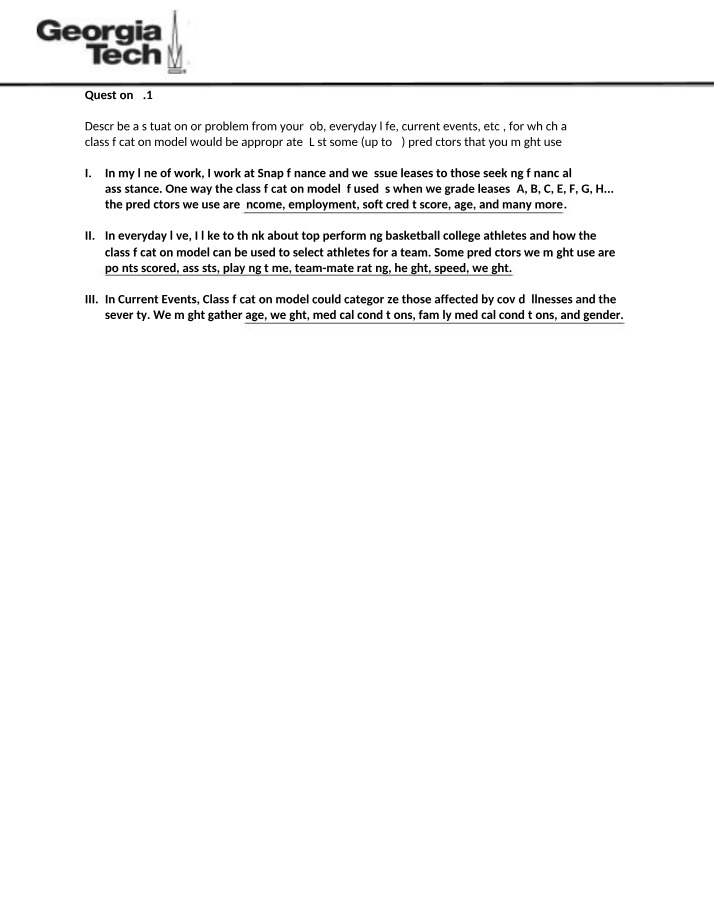 Classification Models - Predicting Lease Grading, Athlete, and COVID-19 Severity