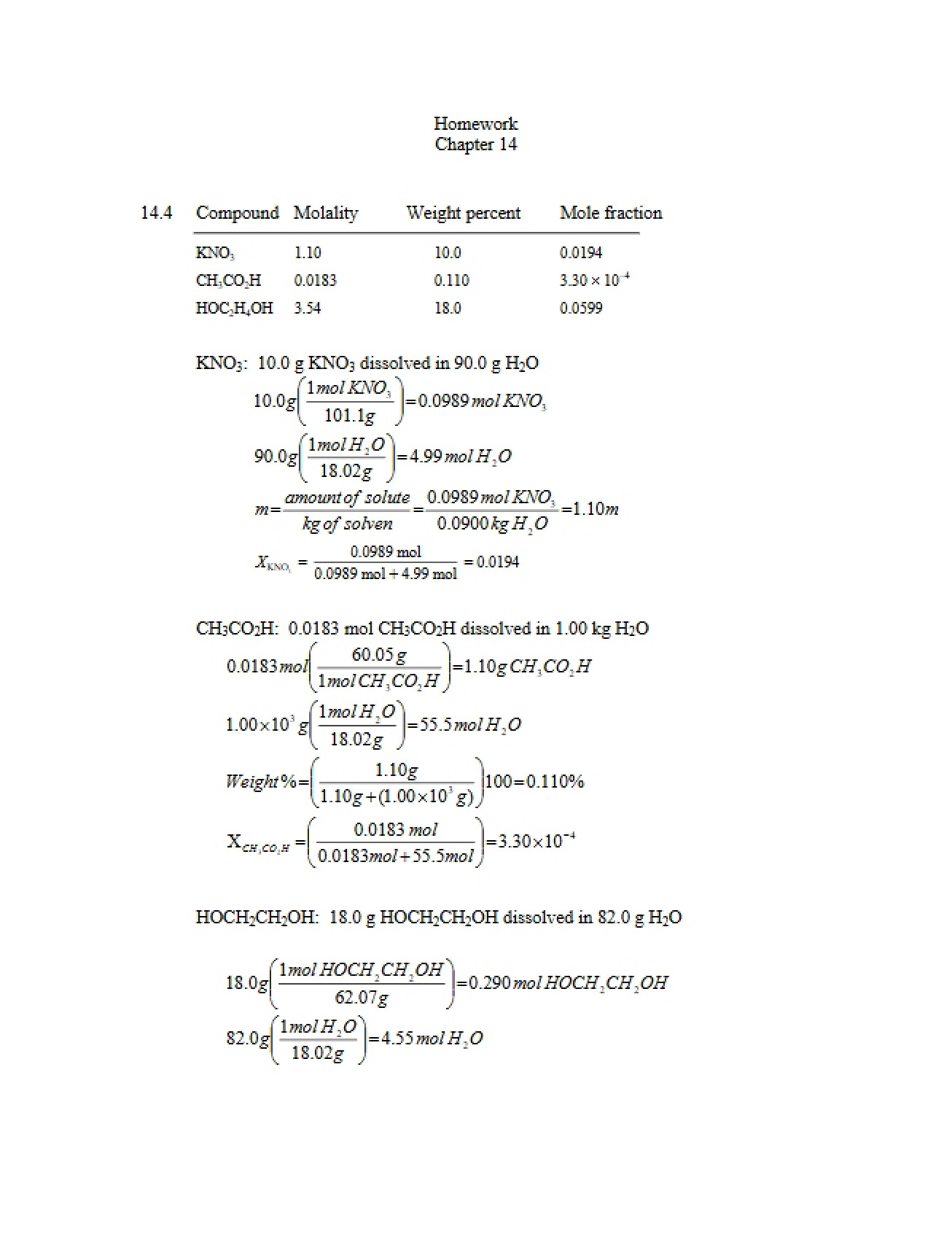 Homework for Chemistry 1211 - 4 Pages