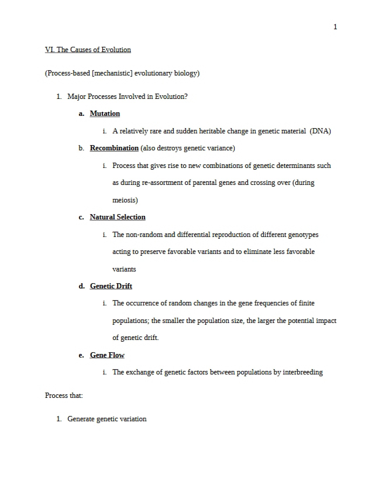 Evolutionary Causes