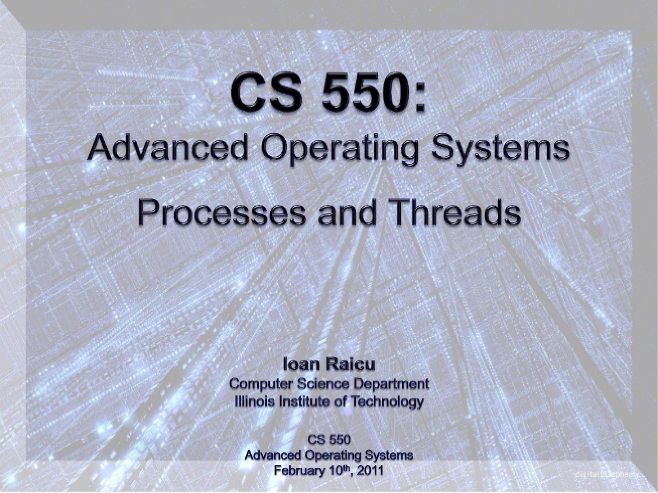 Notes from CS 550 Lectures