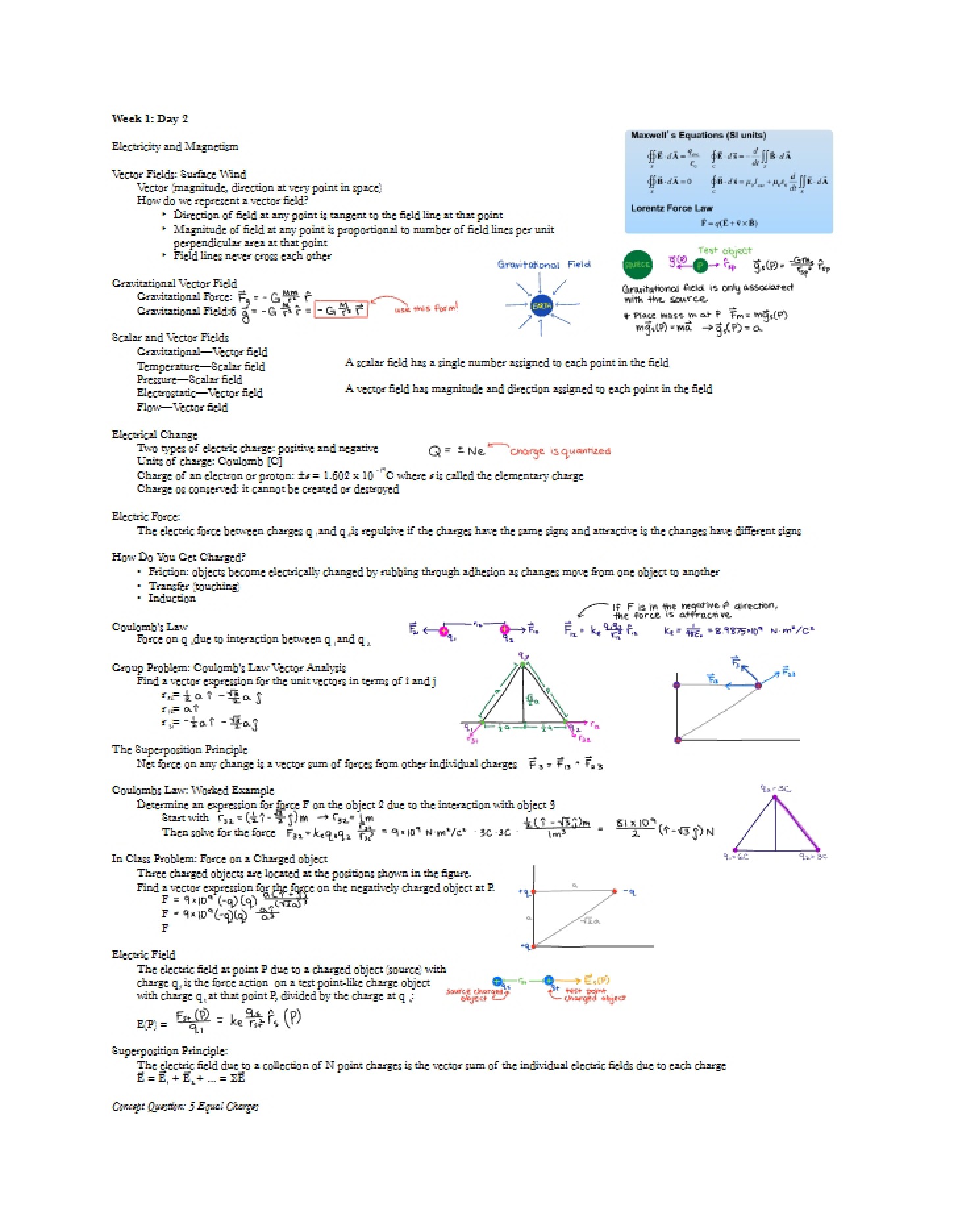 Magnetism and Electricity - 2 Pages