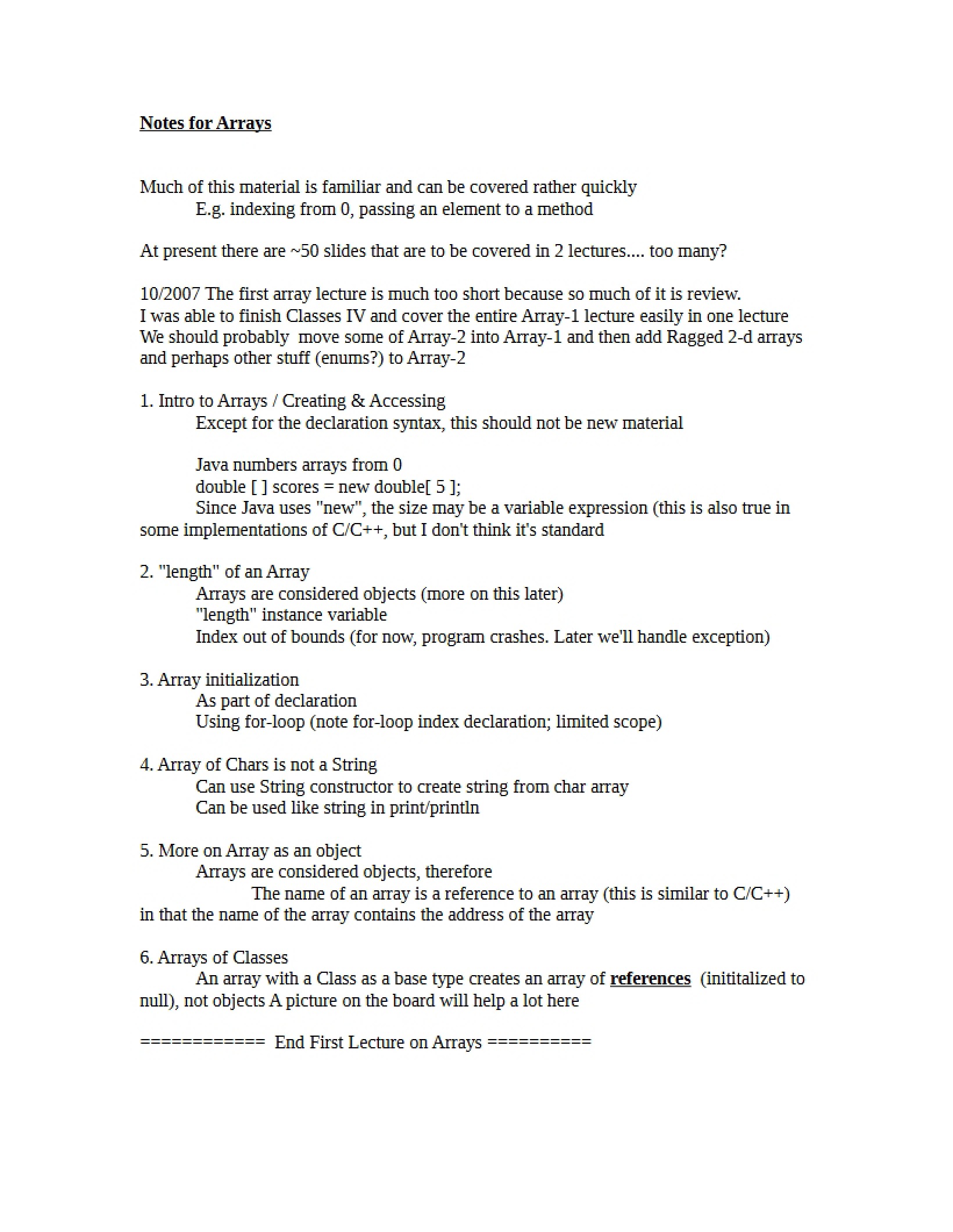 Arrays in C++