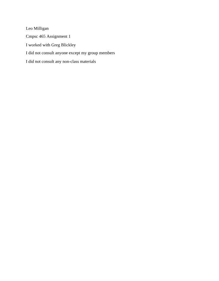 CMPSC 465 Assignment 1
