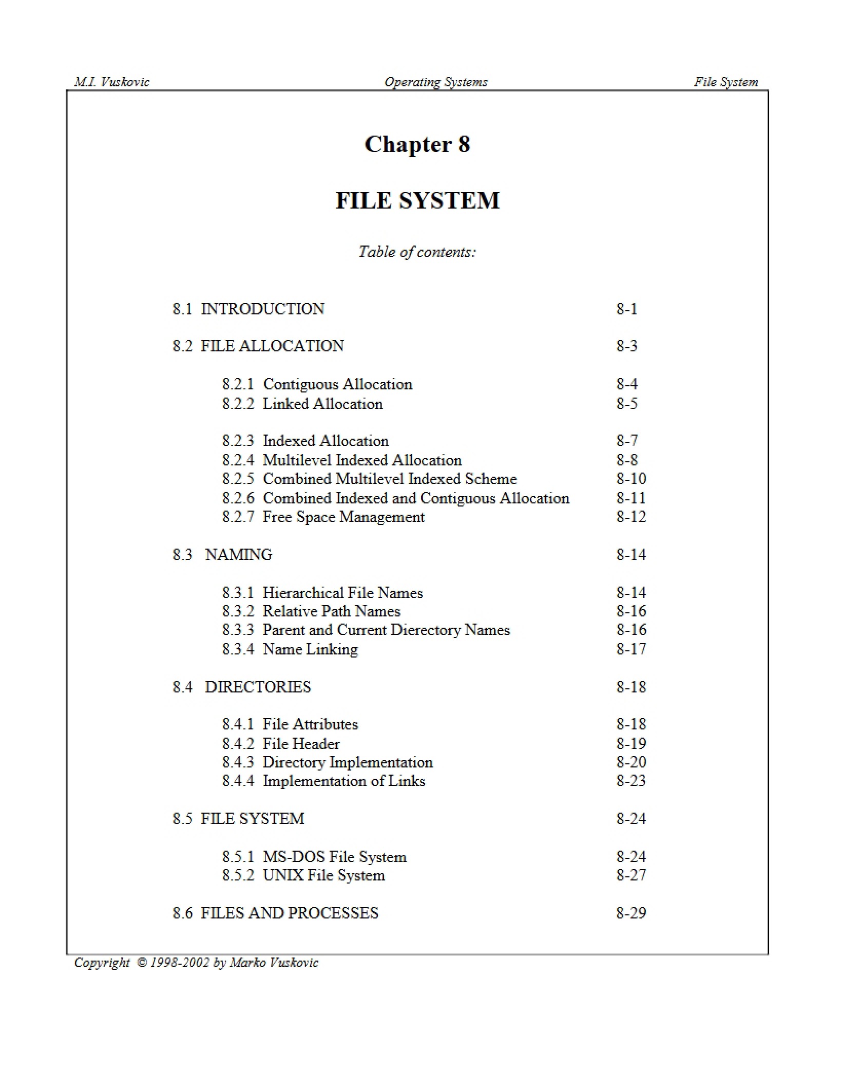 Operating Systems File System