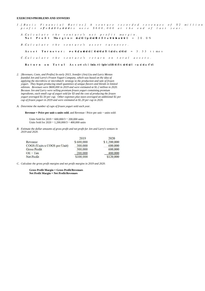 Financial Ratios - Net Profit Margin and Asset Turnover Calculation