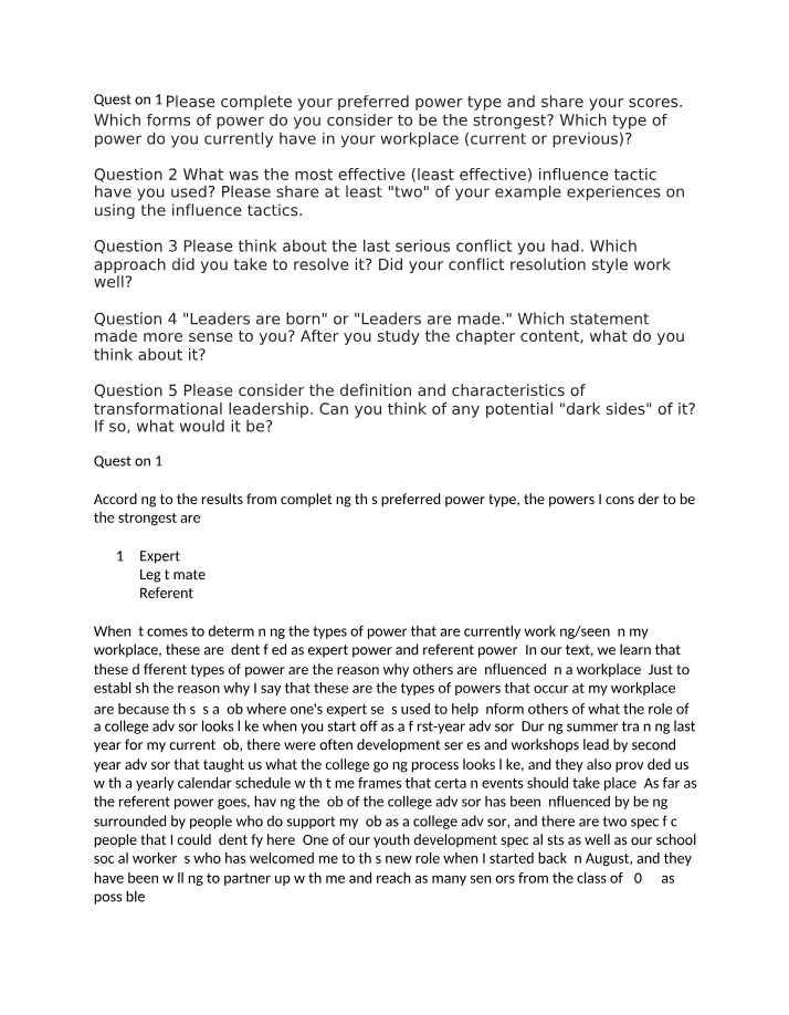 Conflict Resolution and Power Types