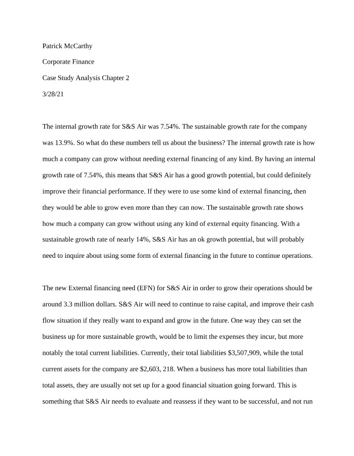Case Study Analysis for Chapter 2