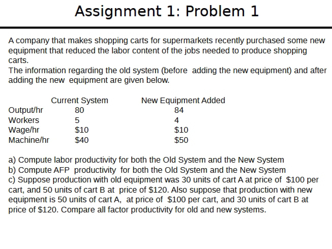 First Assignment