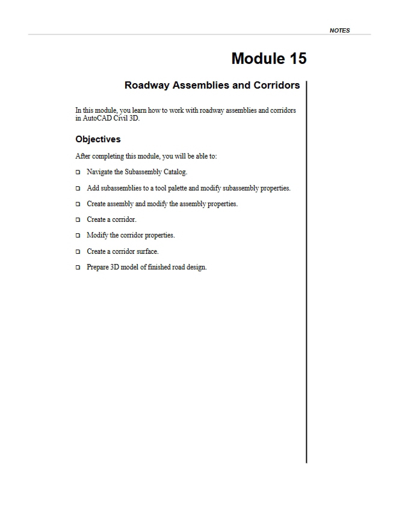 Roadway Corridors and Assemblies