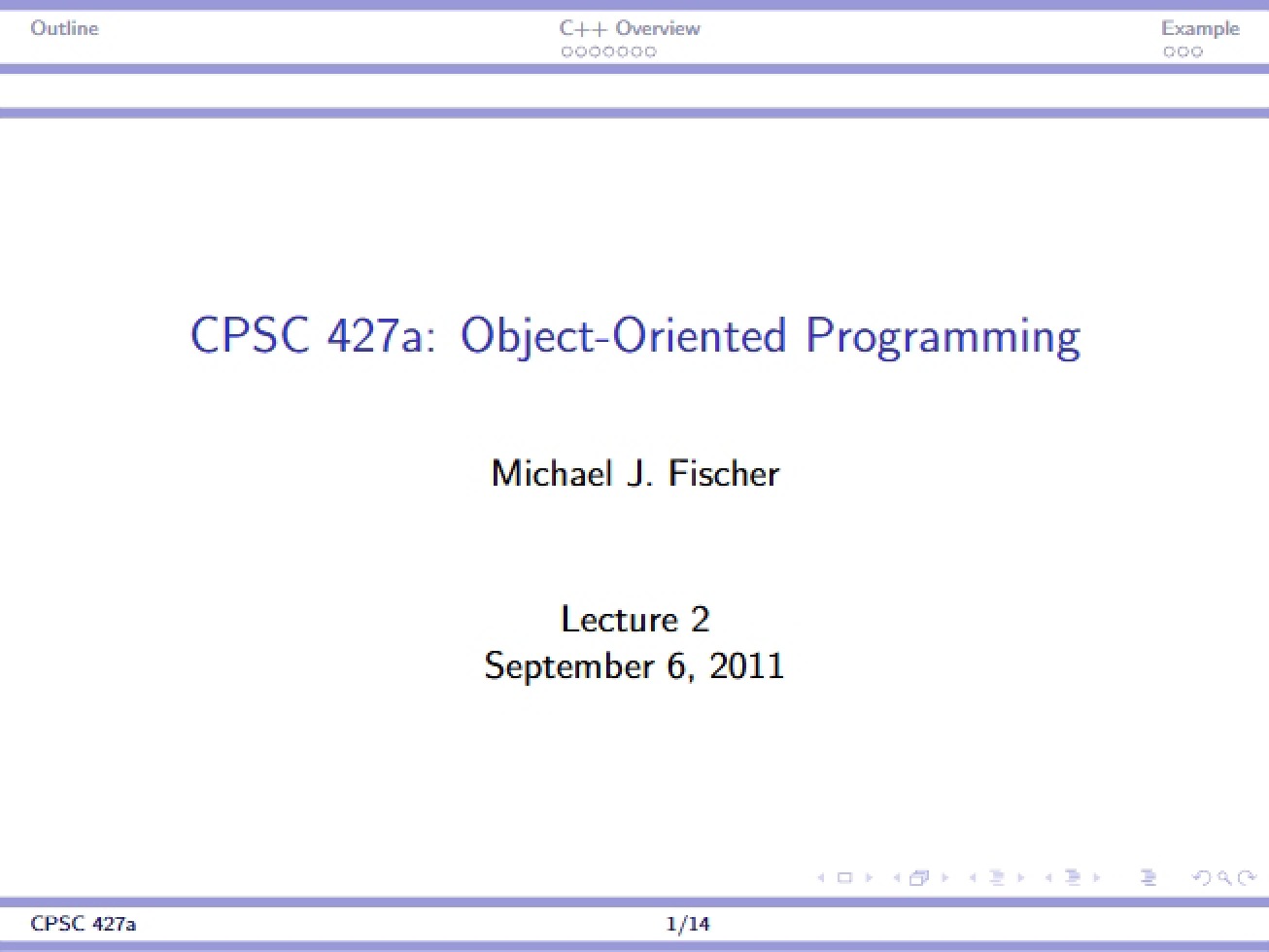 Second Lecture - CPSC 427