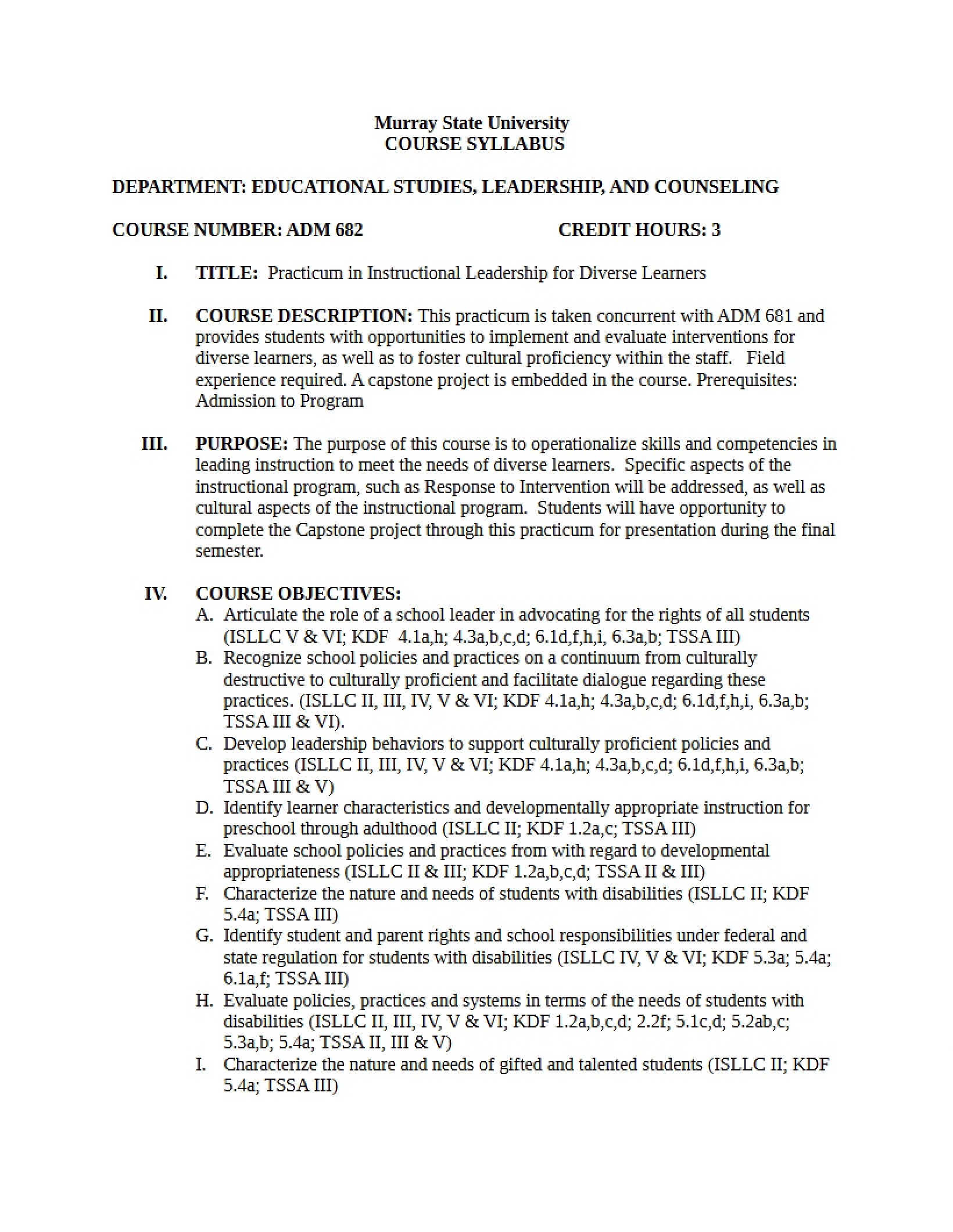 Syllabus - 4 Pages
