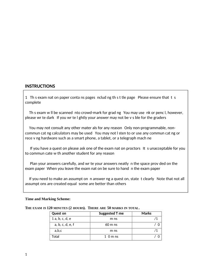 AFM 373 Midterm Exam Winter 2022