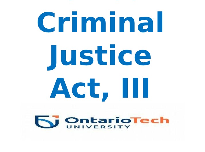 Youth Criminal Justice Act III