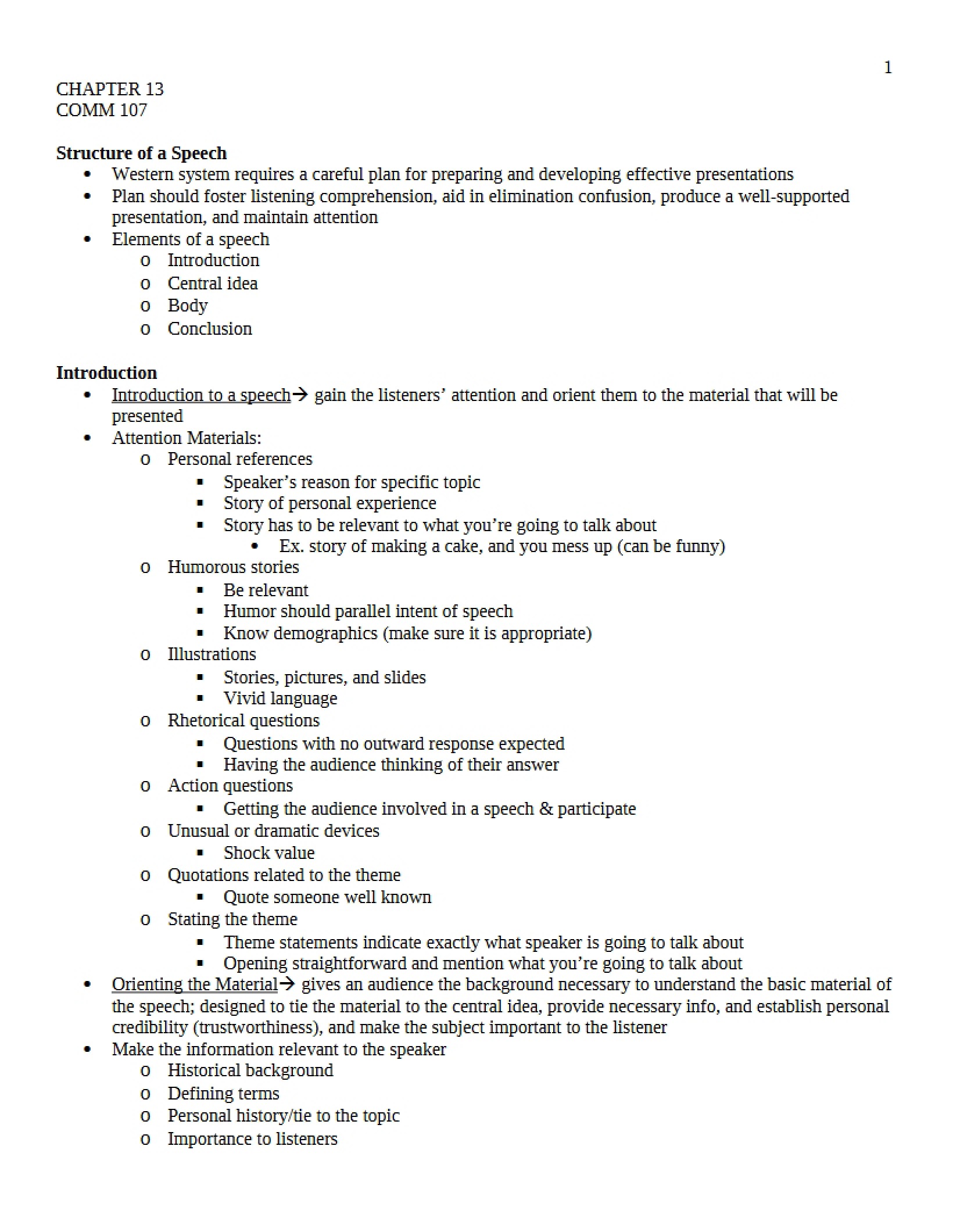 Speech Structure