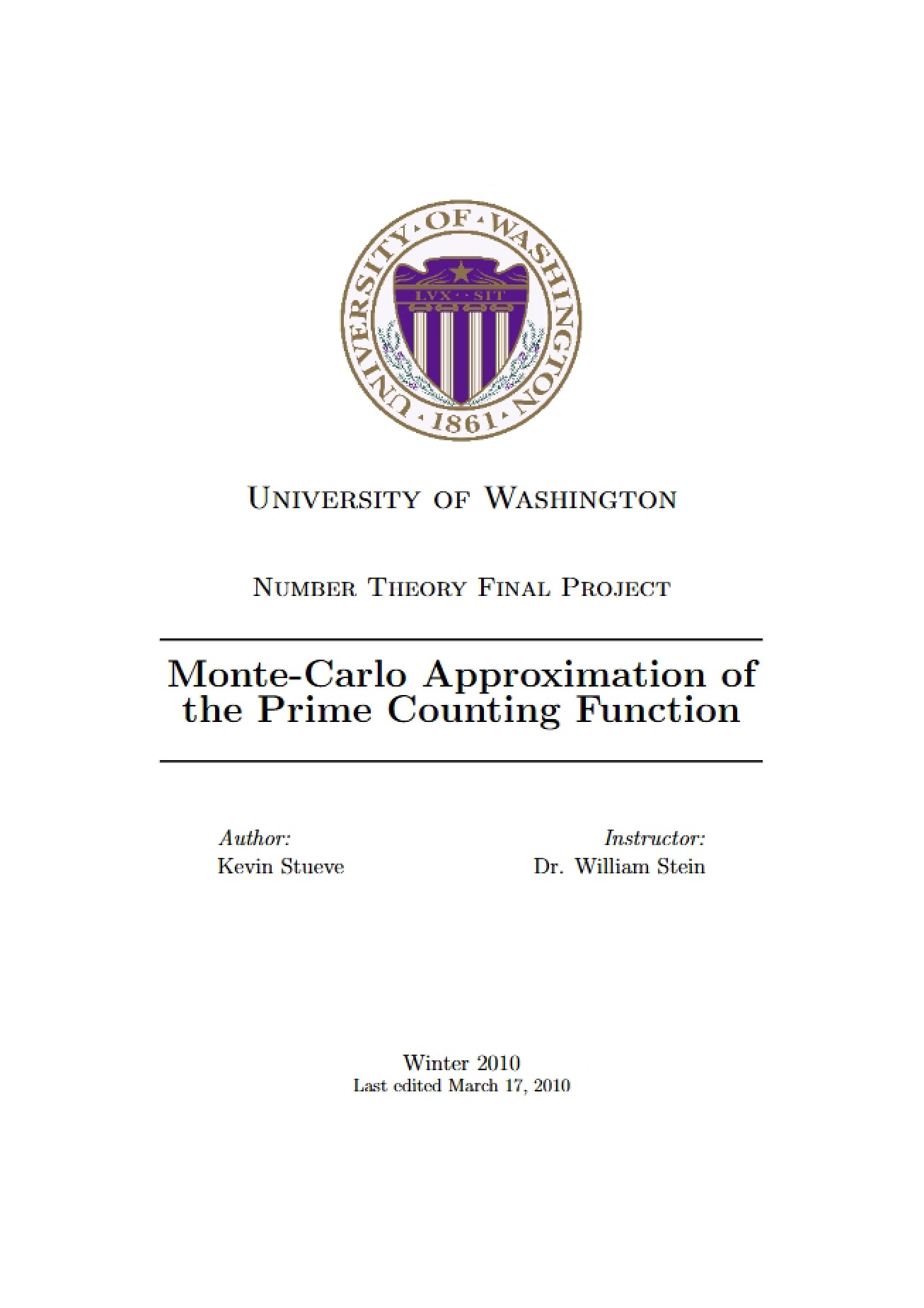 Notes for Preparation