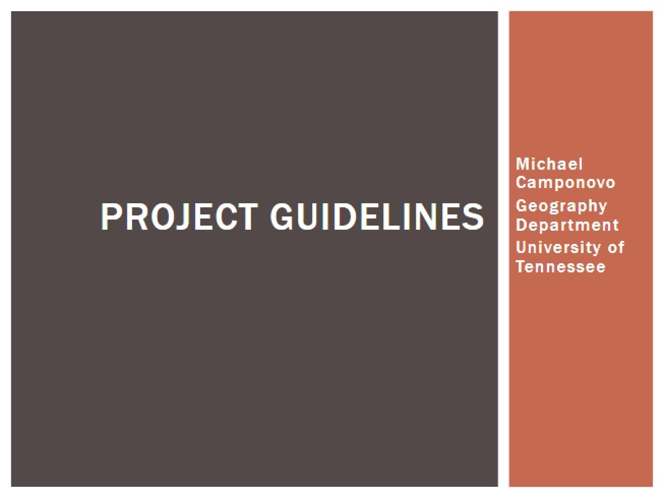 Guidelines for Projects