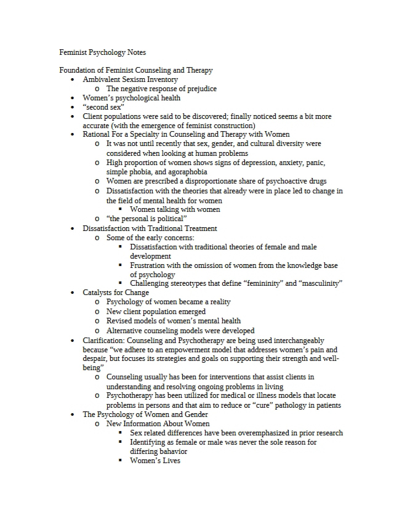 Psychology from Feminist Perspective