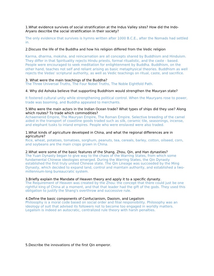 World Civilizations I Chapters 3 and 4