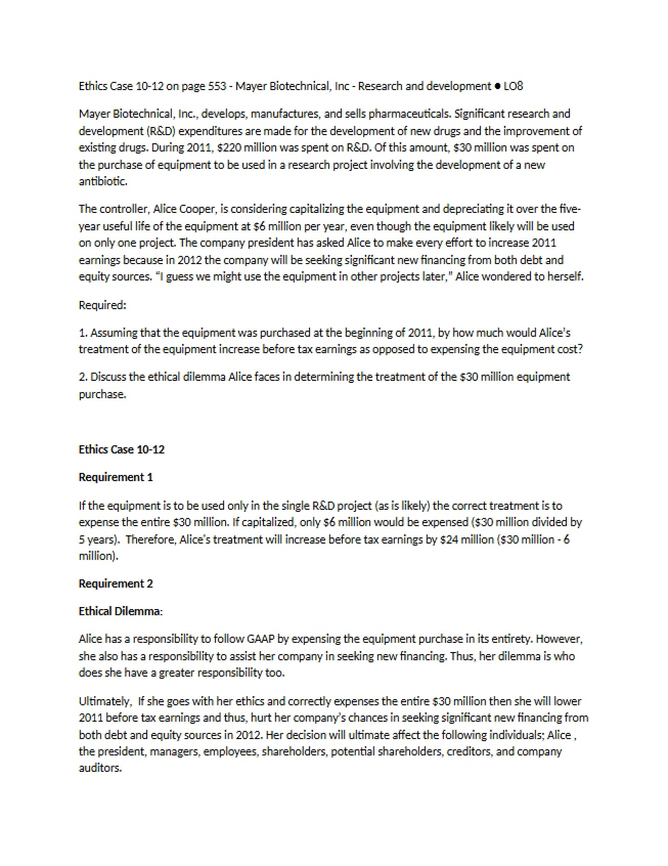 Ethics Case 10-12