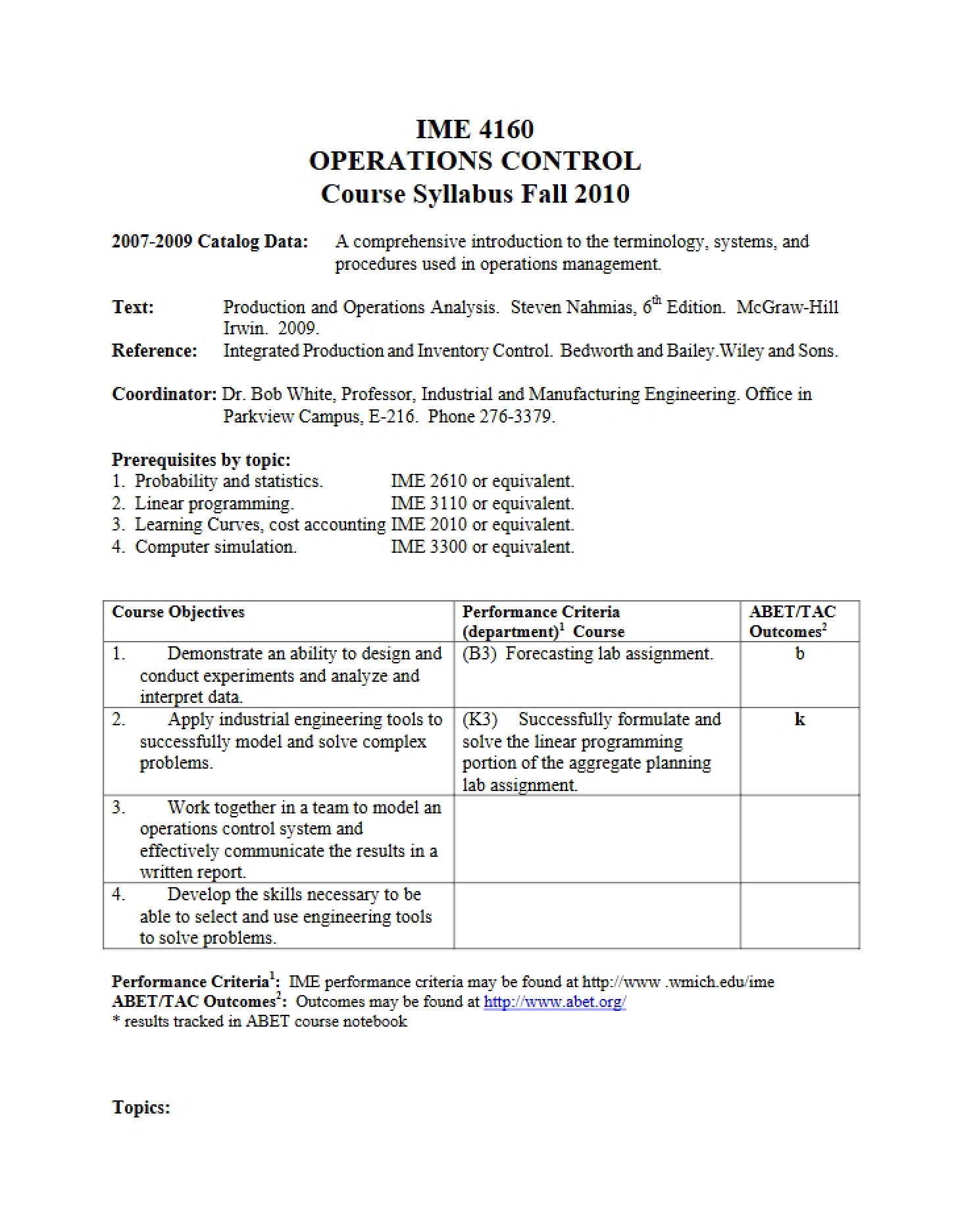Course Syllabus