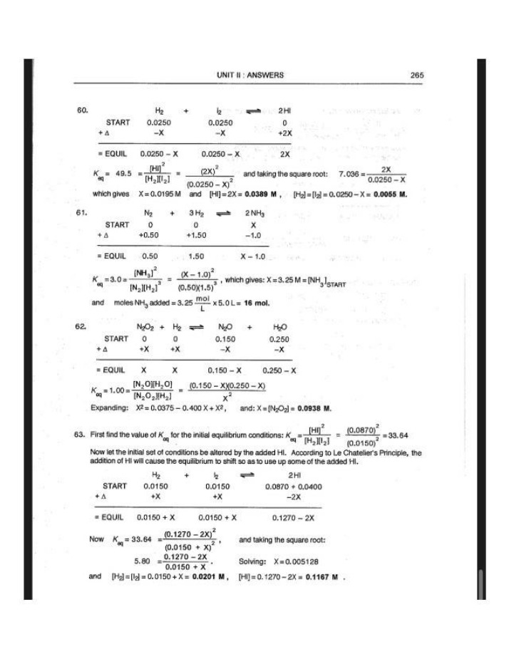 General Chemistry I - Unit II Answers