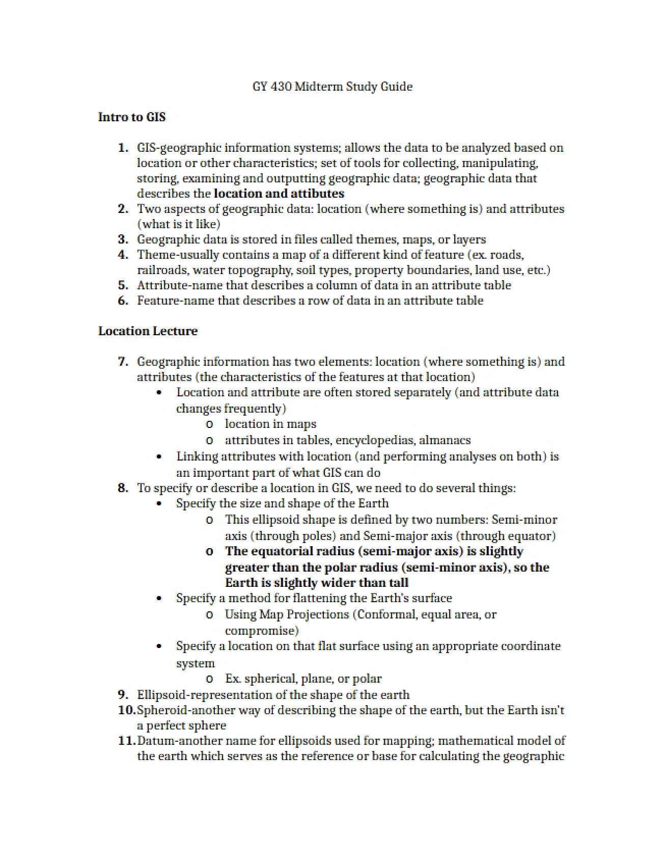 Guide for Midterm Study