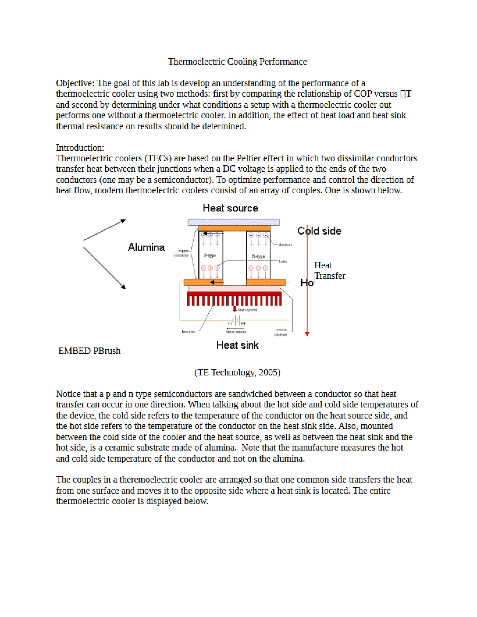 Performance of Thermoelectric Cooling