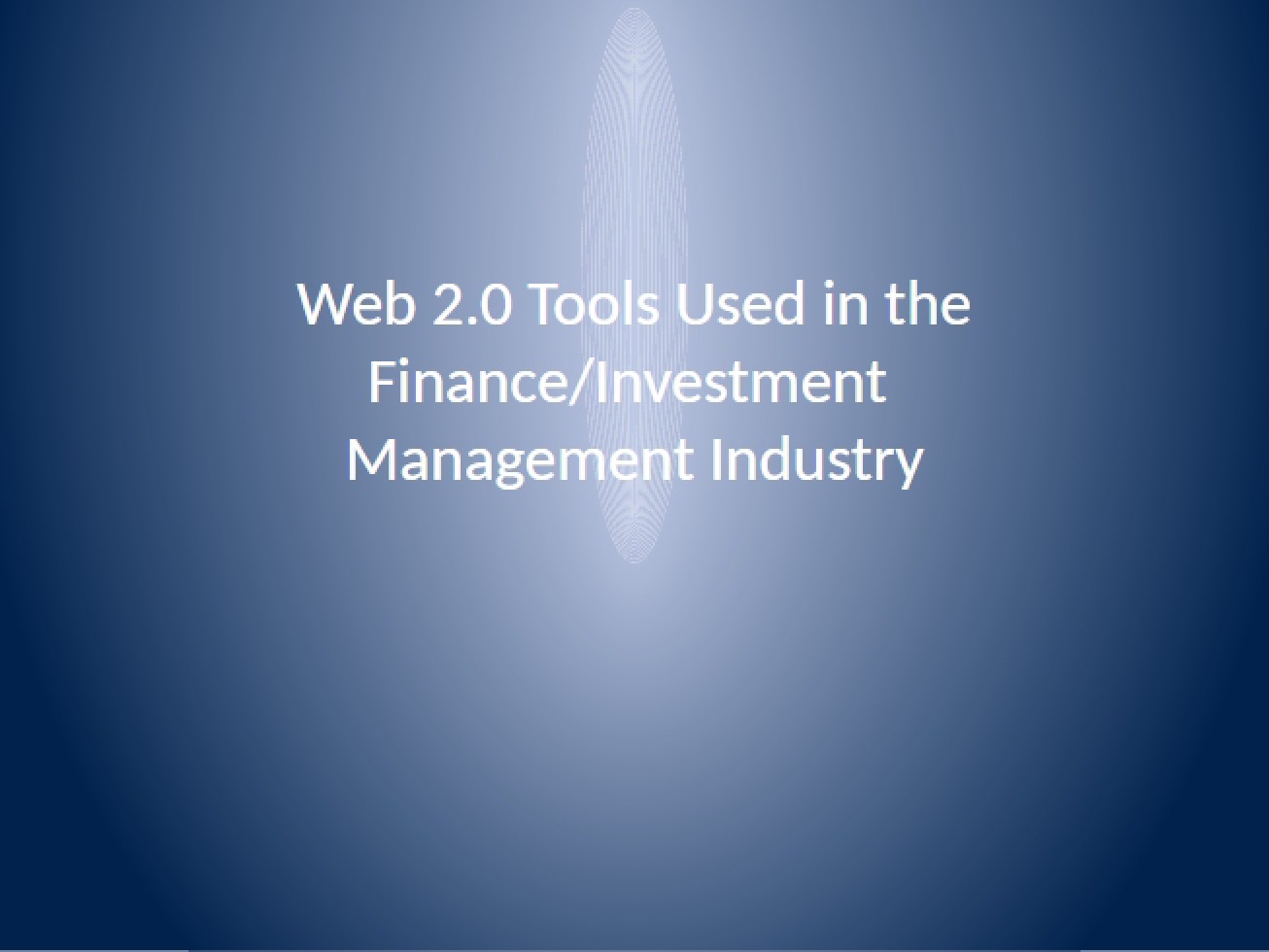 Introduction to the Use of Web 2.0 Tools
