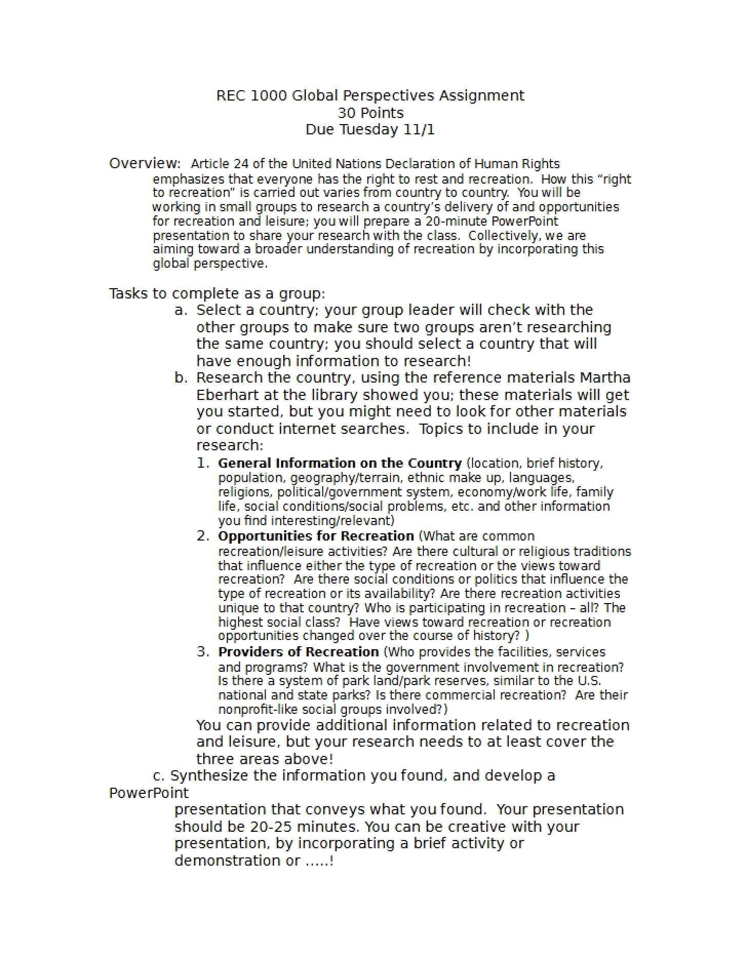 Assignment on Global Perspectives