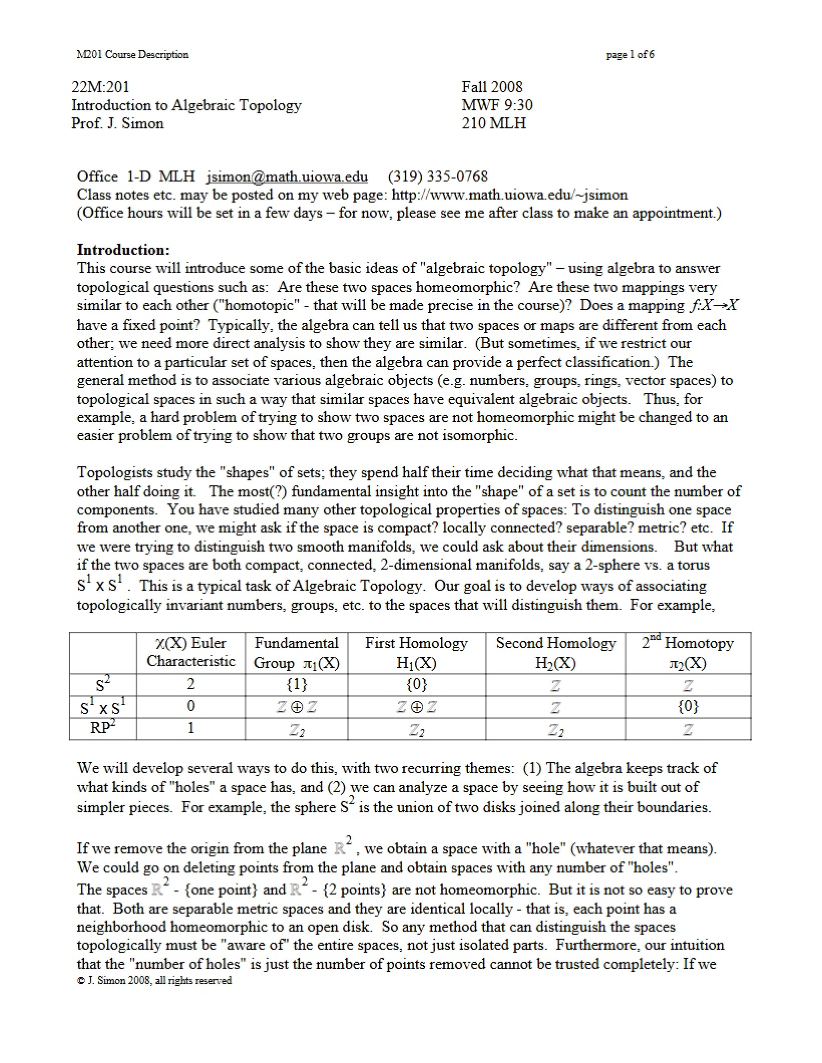 Algebraic Topology Basics