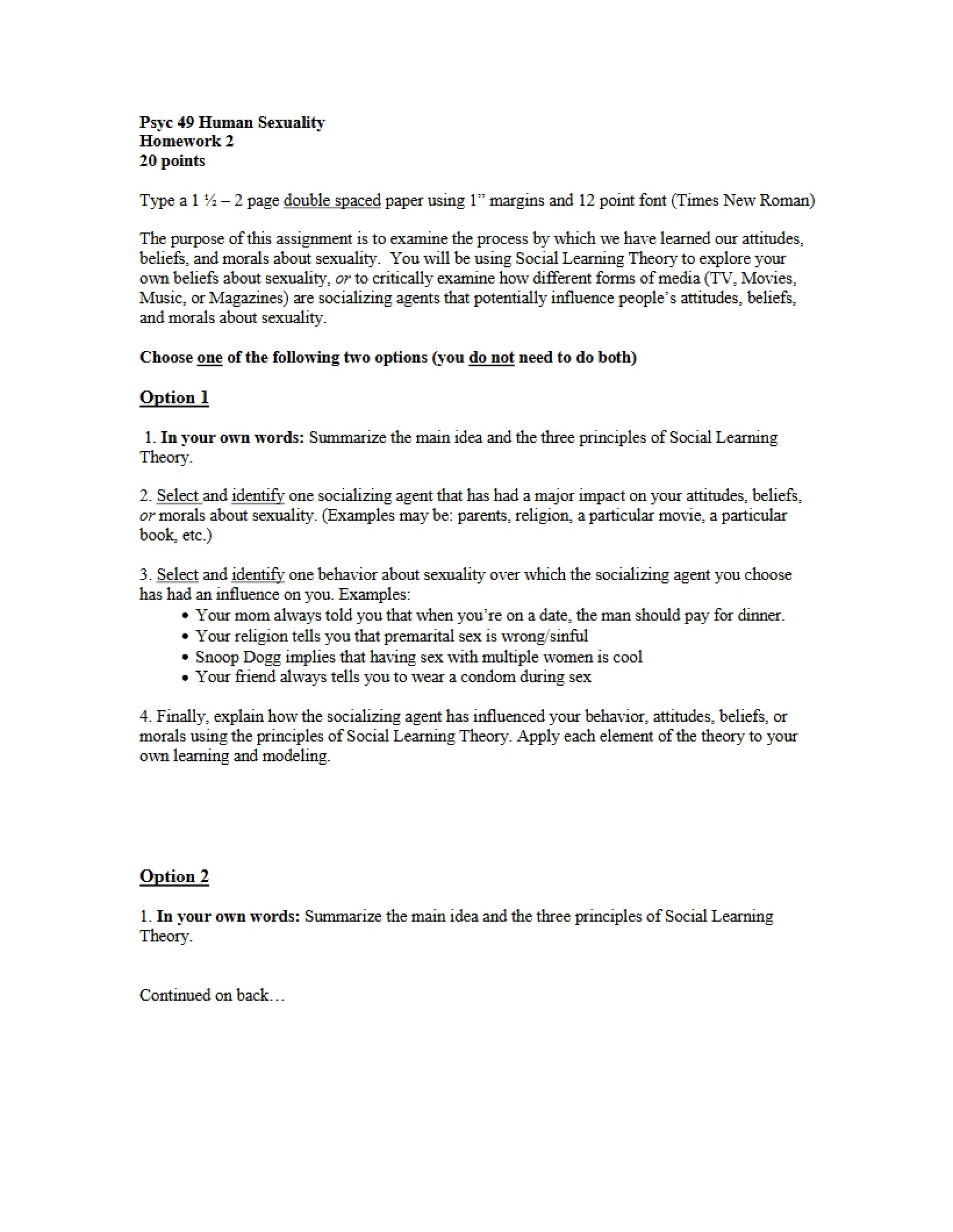 Second Homework Assignment