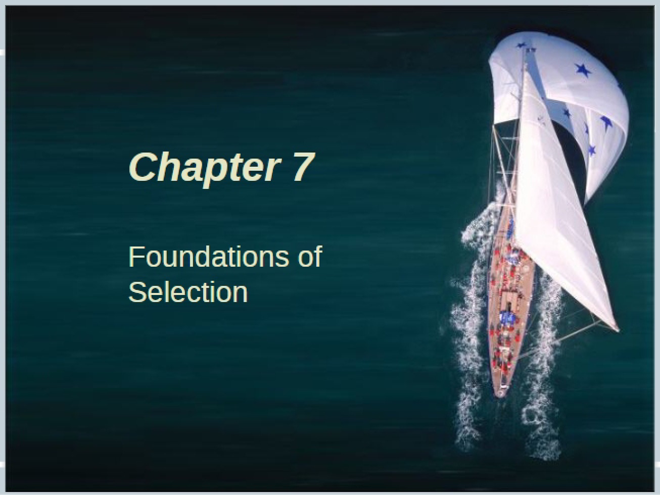 Chapter Seven An Overview of the Foundations of Selection