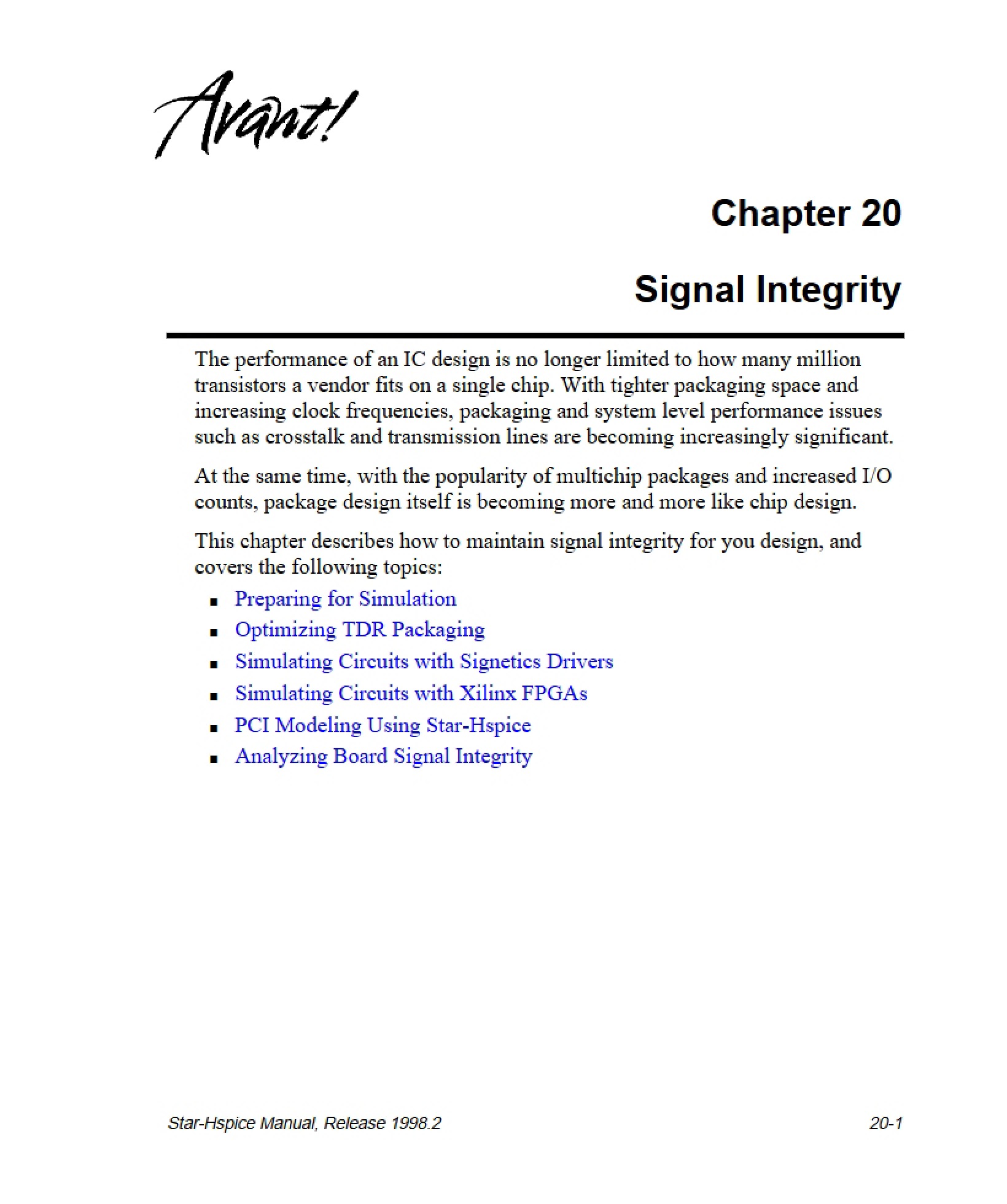 Signal Integrity (Chapter 20)