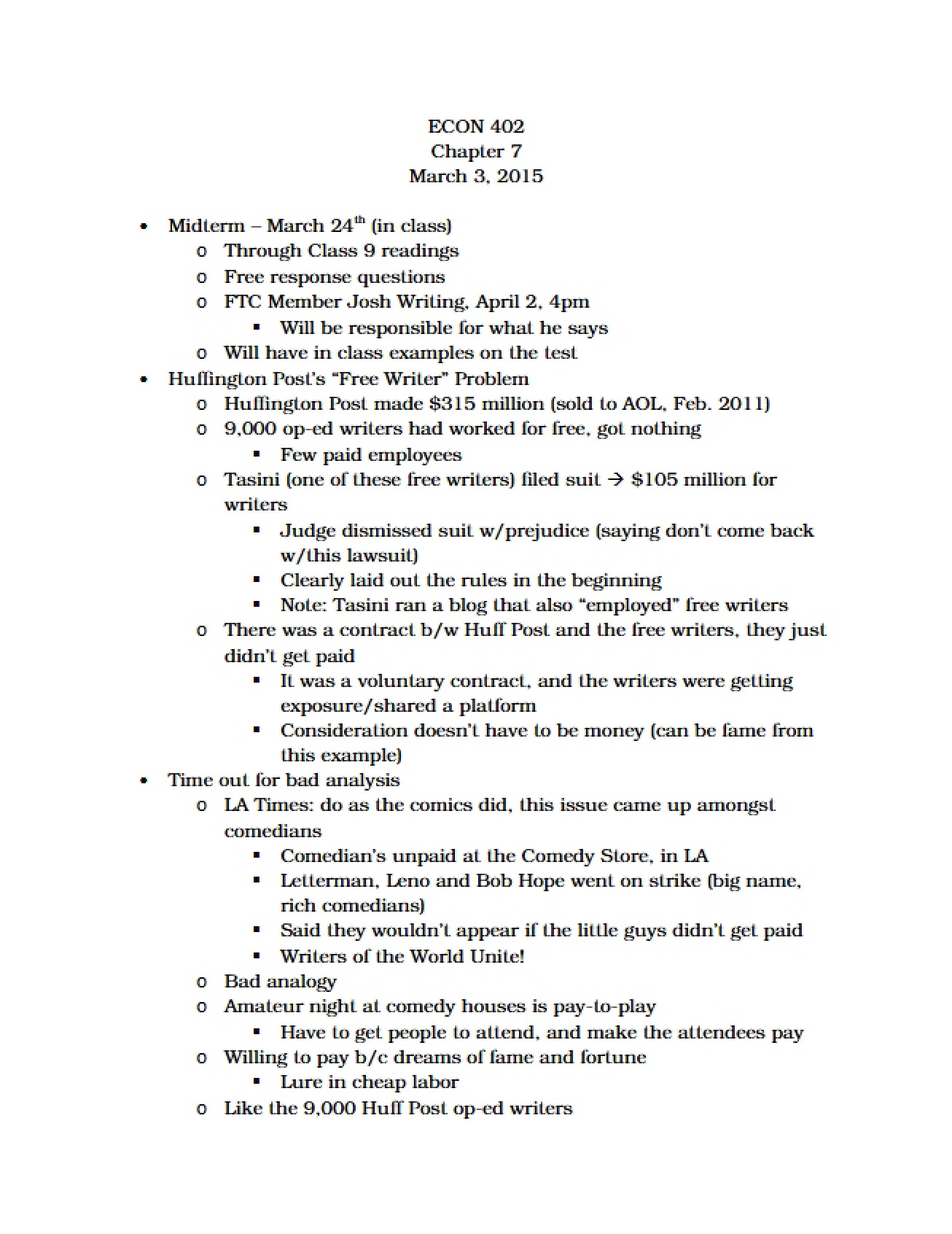 Law and Economics Chapter Seven