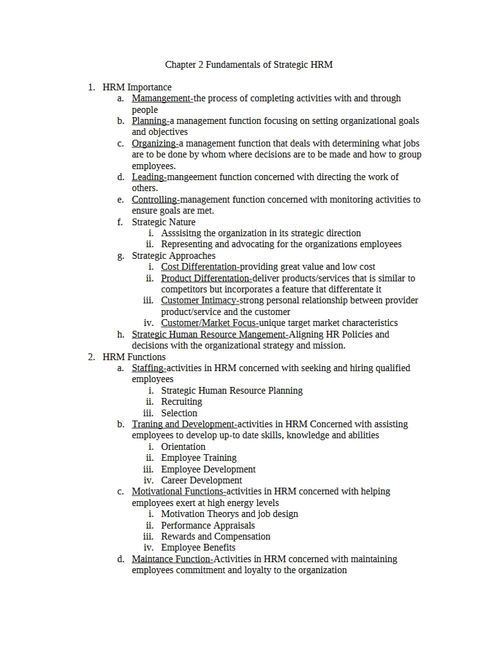 Fundamentals of Strategic HRM (Chapter 2)