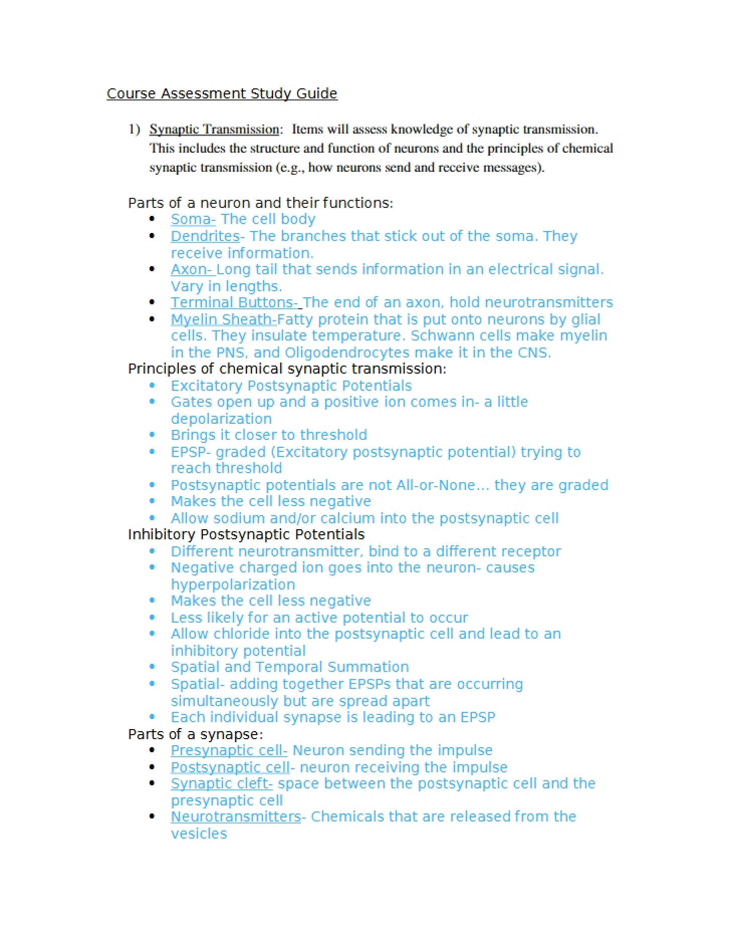 Guide for Course Assessment