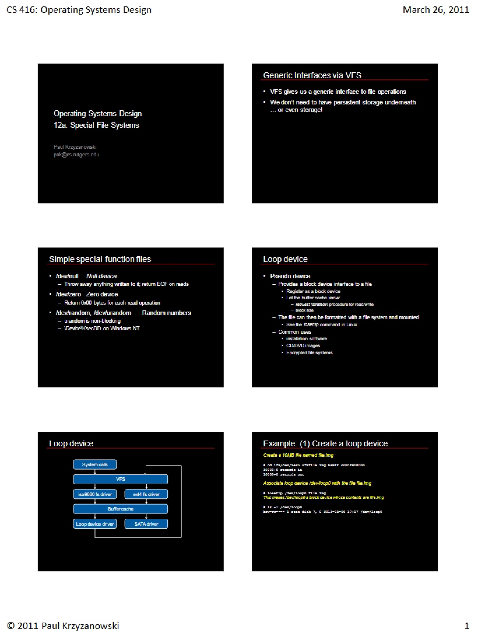 File Systems Special - CS 416