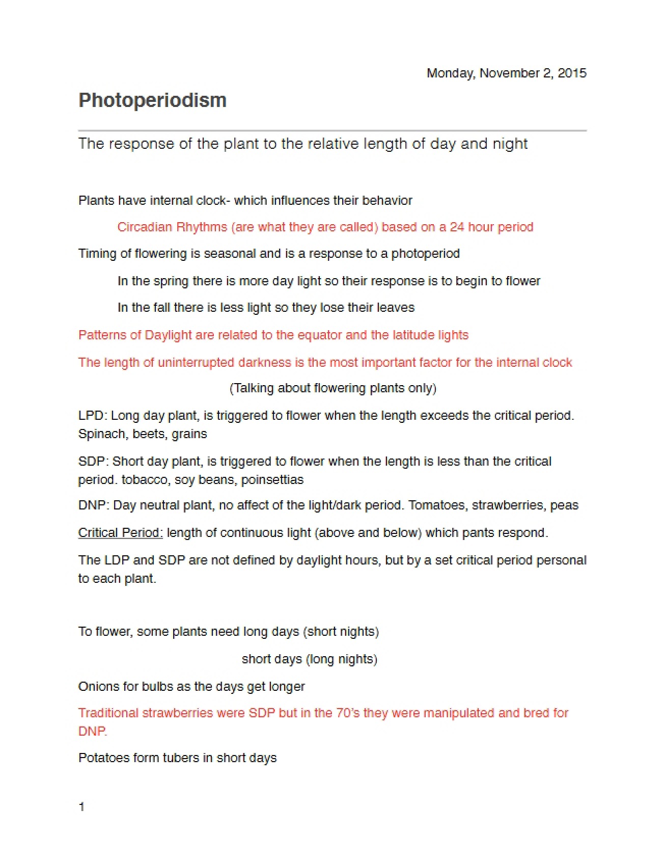 Photoperiodism in Plants
